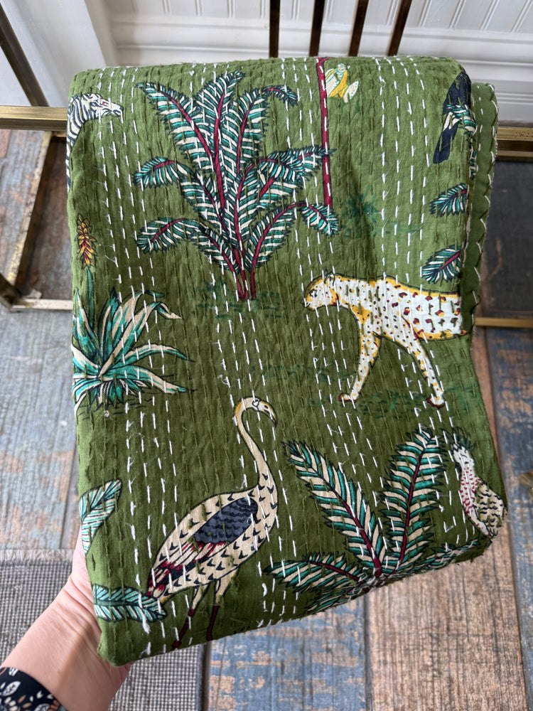 Kantha Quilt, Green