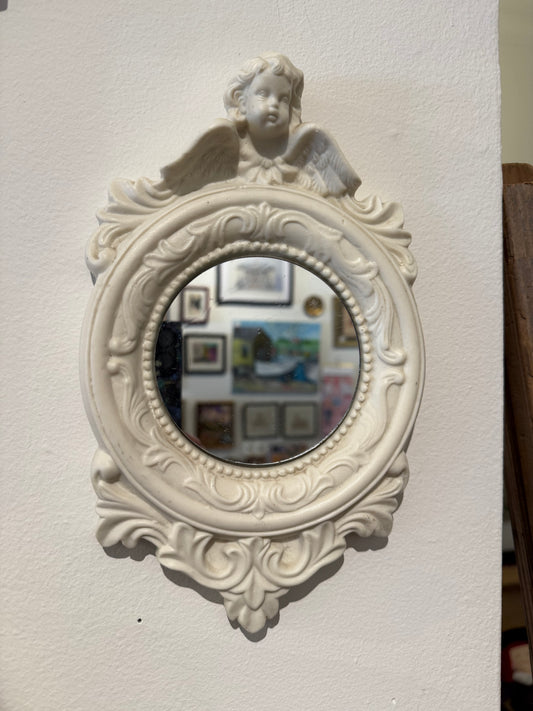 Ceramic Cherub Mirror