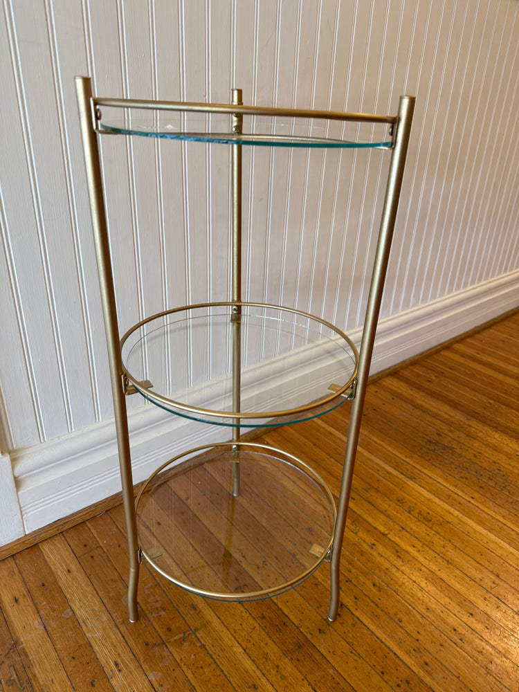 Brass & Glass Plant Stand