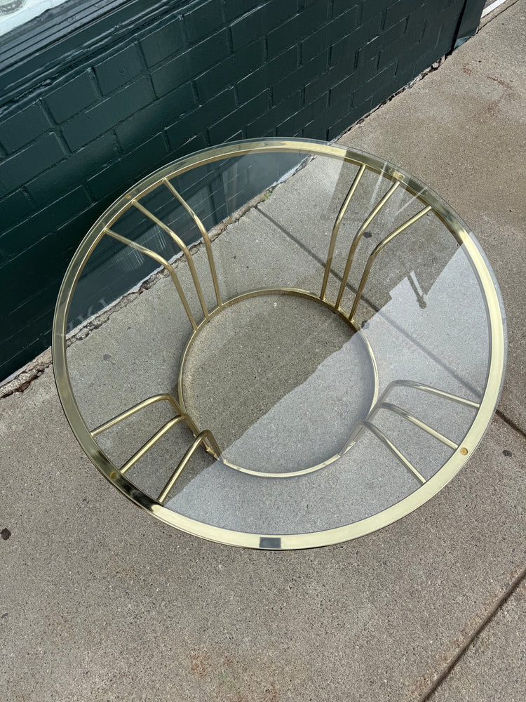 Brass and glass coffee table