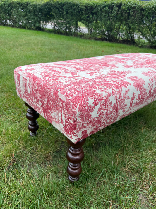 Red Toile Bench