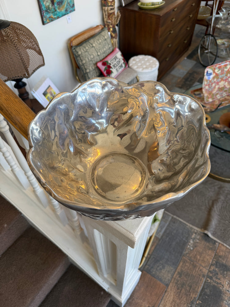 Pewter Cabbageware Serving Bowl