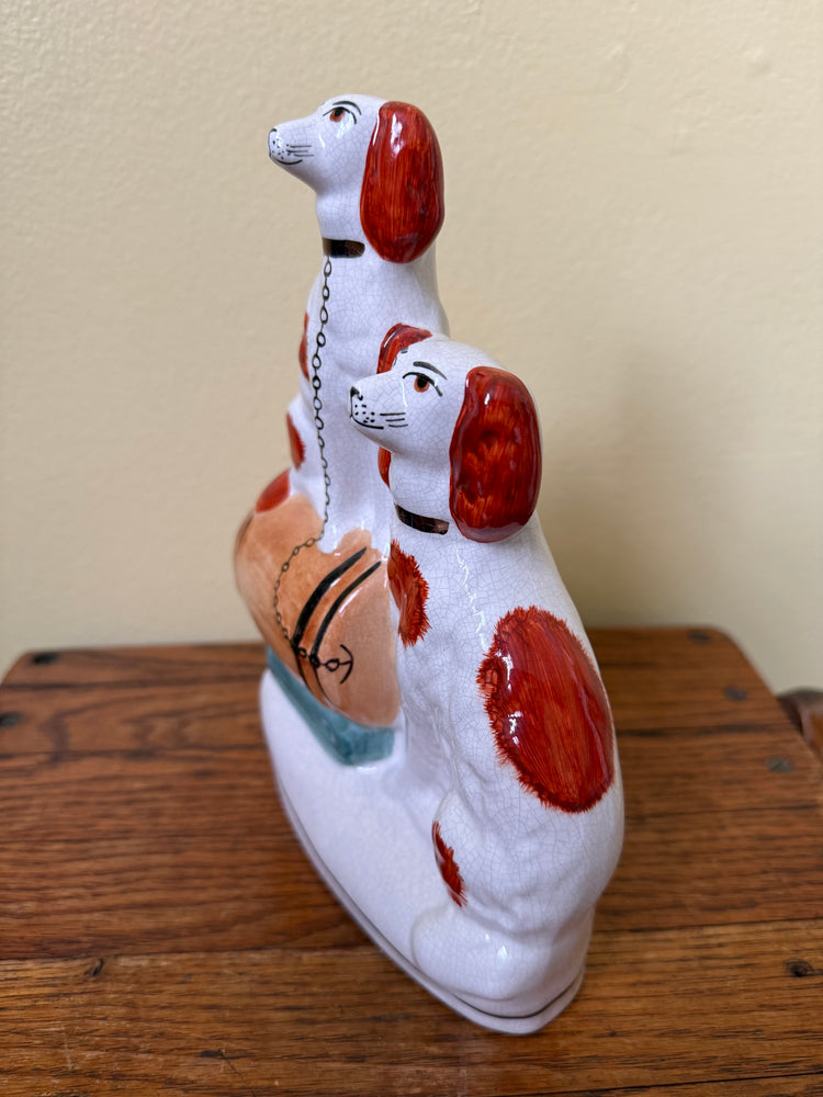 Staffordshire Dogs with Barrel