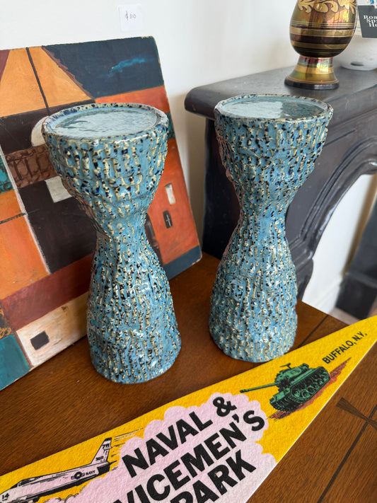 Midcentury Pillar Candle Holders