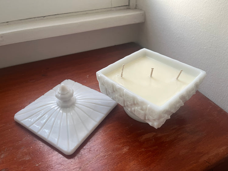 Westmoreland Milk Glass Cinnamon Candle