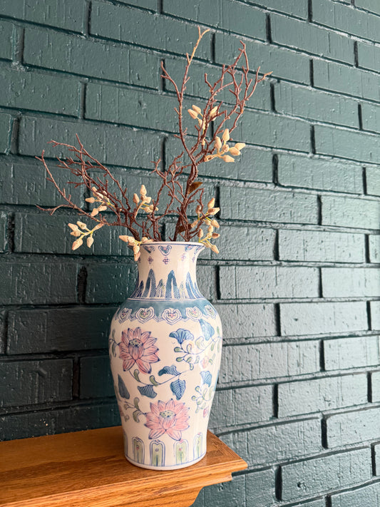 Pink & Blue Chinoiserie Vase