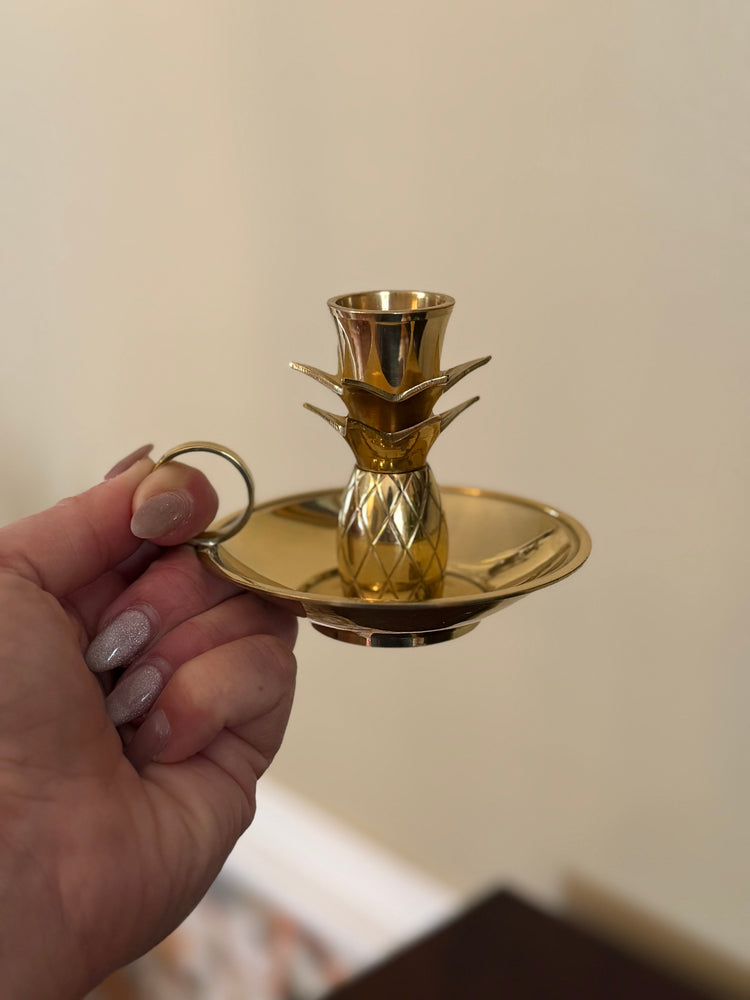 Brass Pineapple Candle Holder