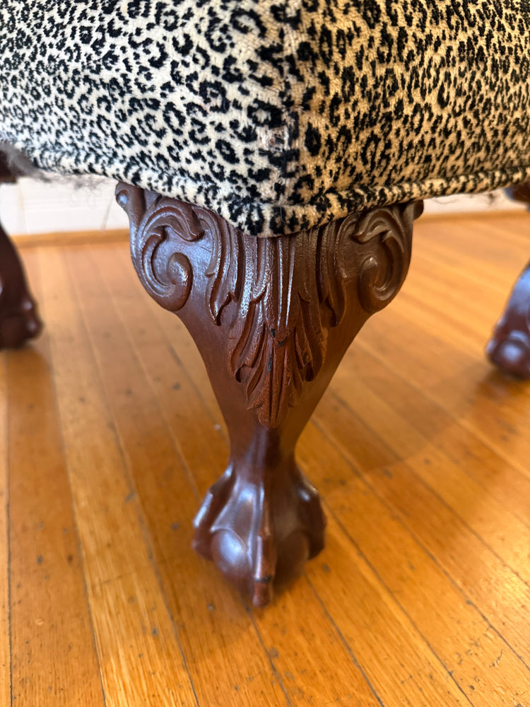 Leopard print ottoman