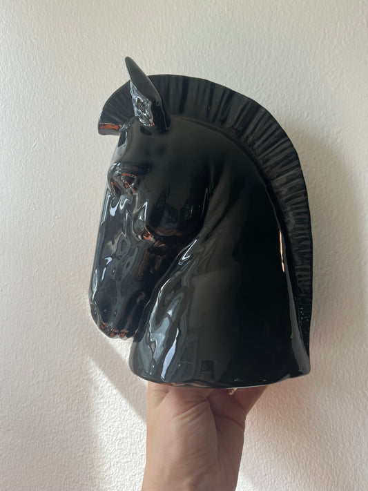 Black Ceramic Horsehead