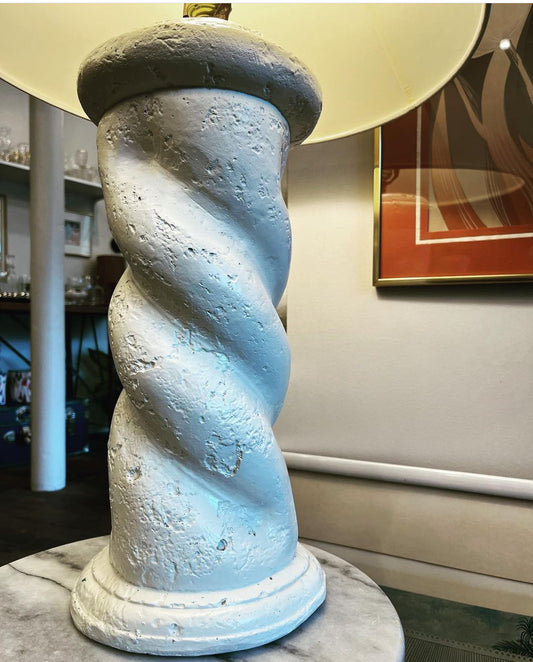 Postmodern faux stone spiral lamp