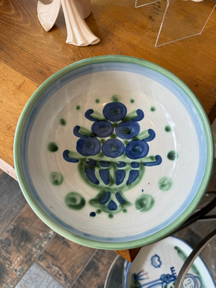 M.A. Hadley “Blueberry Bouquet” Bowl