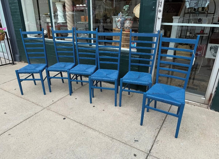 Set of 6 Italian Ladder Back Chairs