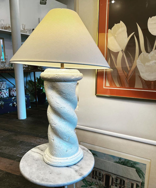 Postmodern faux stone spiral lamp