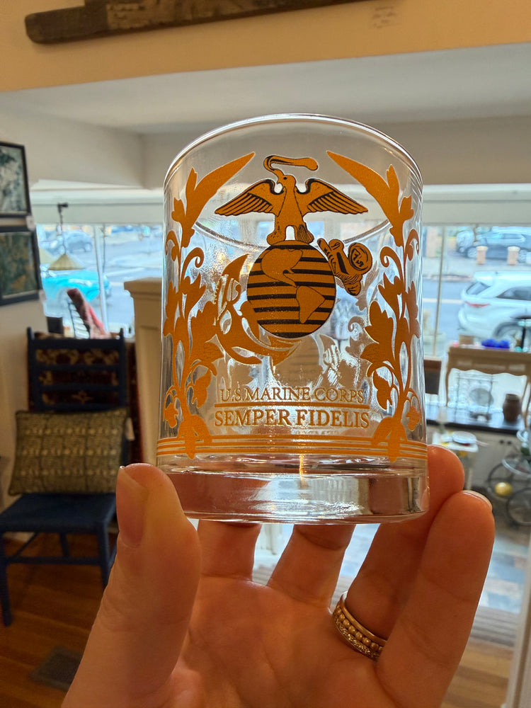 Pair of Marine Corps juice glasses