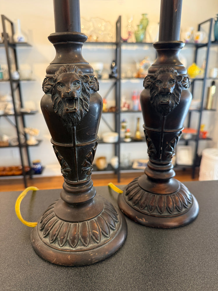 Pair of Lion Lamps