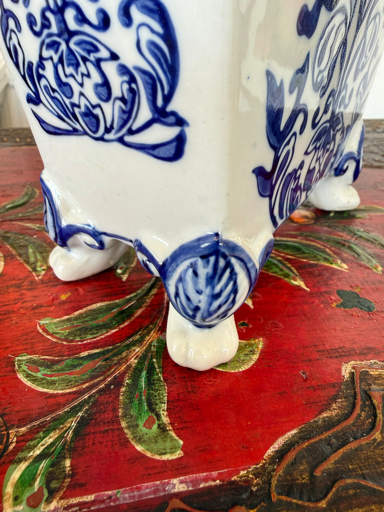 Footed Chinoiserie Vase
