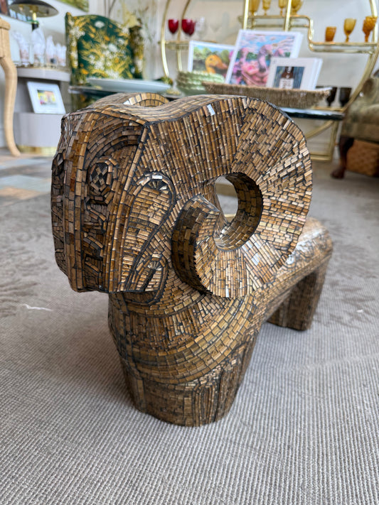Glass Mosiac Ram Sculpture by Jobi
