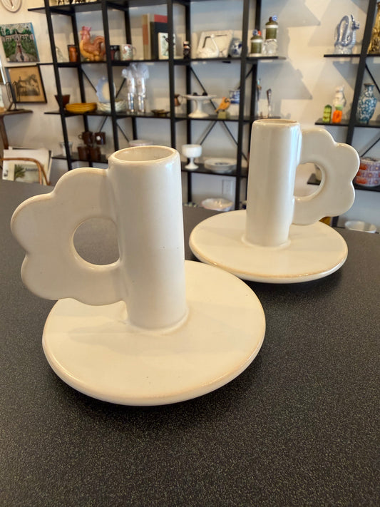 Pair of Ceramic Candleholders