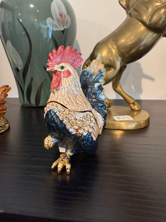 Jeweled Chicken Trinket Box (1)