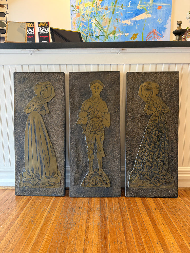 Medieval Brass Artwork Triptych