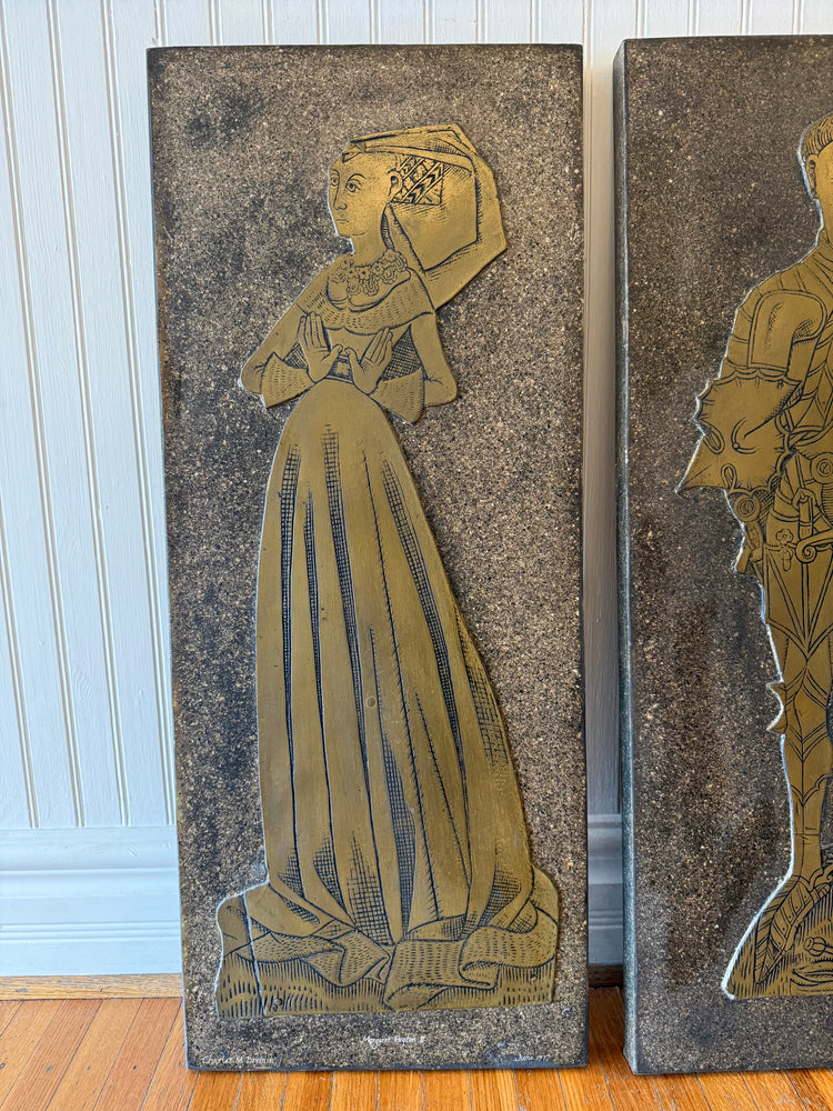Medieval Brass Artwork Triptych