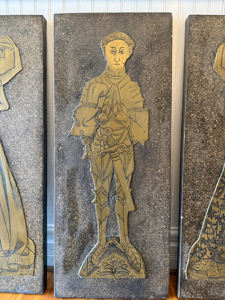 Medieval Brass Artwork Triptych