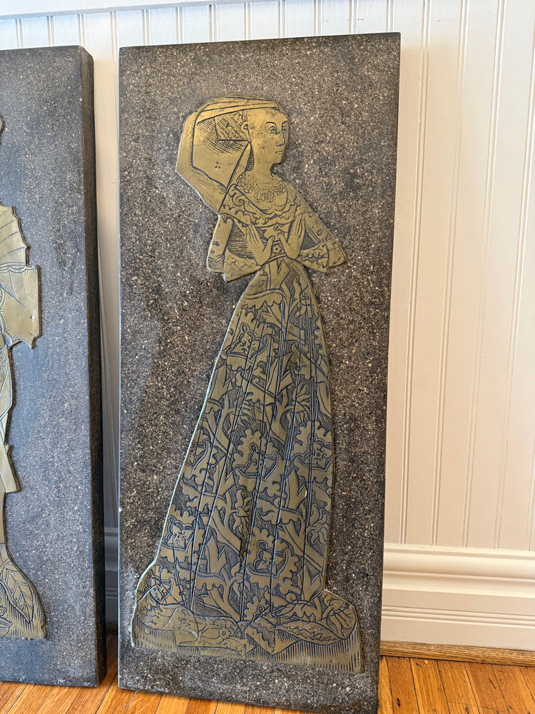 Medieval Brass Artwork Triptych