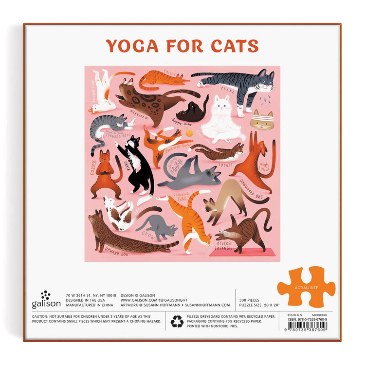Yoga for Cats 500 Piece Jigsaw Puzzle
